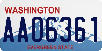 WA license plate AAO6361