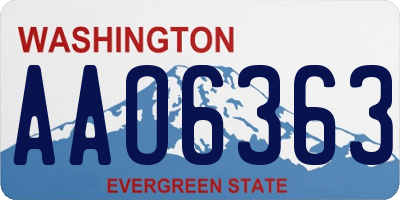 WA license plate AAO6363