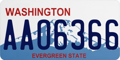 WA license plate AAO6366