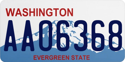 WA license plate AAO6368