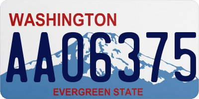 WA license plate AAO6375