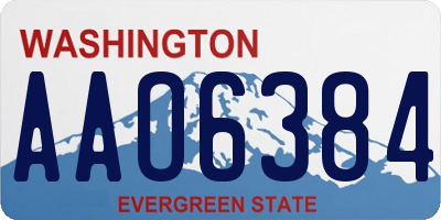 WA license plate AAO6384