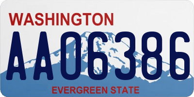 WA license plate AAO6386