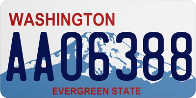 WA license plate AAO6388