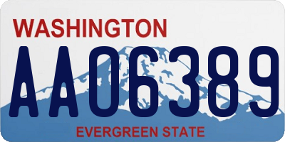WA license plate AAO6389