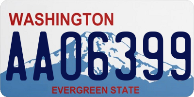 WA license plate AAO6399