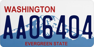 WA license plate AAO6404