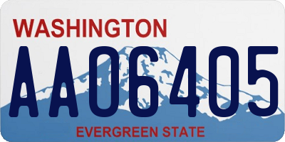 WA license plate AAO6405