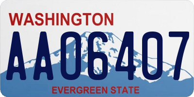 WA license plate AAO6407