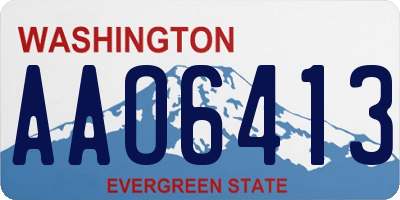 WA license plate AAO6413