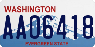 WA license plate AAO6418