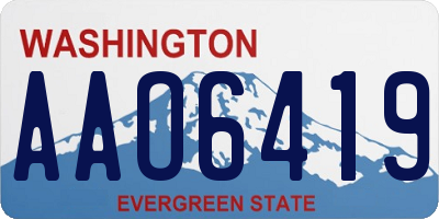 WA license plate AAO6419