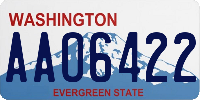 WA license plate AAO6422
