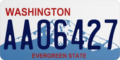WA license plate AAO6427
