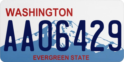 WA license plate AAO6429