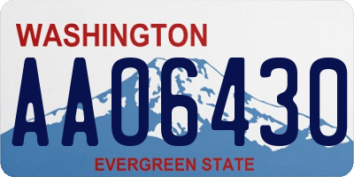 WA license plate AAO6430