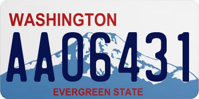 WA license plate AAO6431