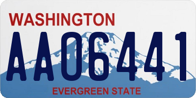 WA license plate AAO6441