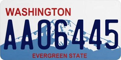 WA license plate AAO6445