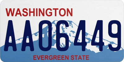 WA license plate AAO6449