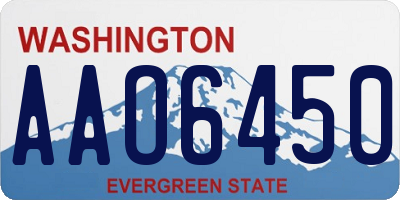 WA license plate AAO6450