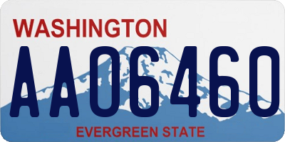 WA license plate AAO6460
