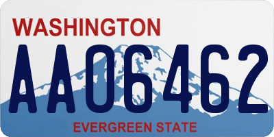 WA license plate AAO6462
