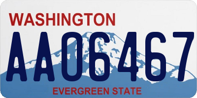 WA license plate AAO6467