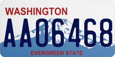 WA license plate AAO6468