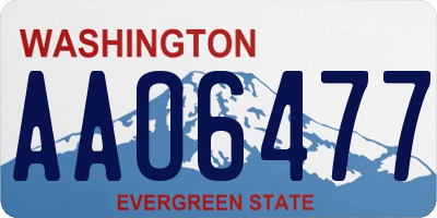 WA license plate AAO6477