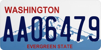 WA license plate AAO6479
