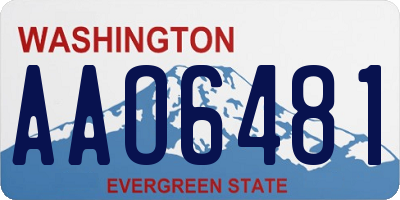 WA license plate AAO6481