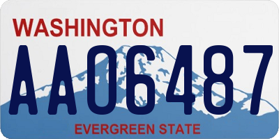 WA license plate AAO6487