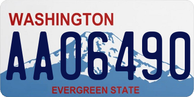 WA license plate AAO6490