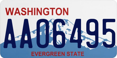 WA license plate AAO6495