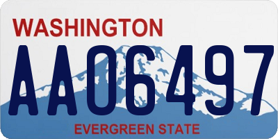 WA license plate AAO6497