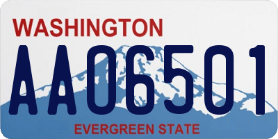 WA license plate AAO6501