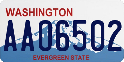 WA license plate AAO6502
