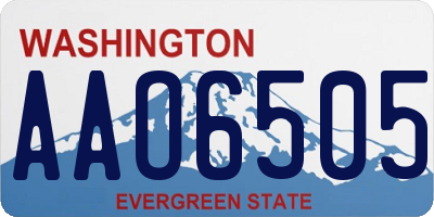 WA license plate AAO6505