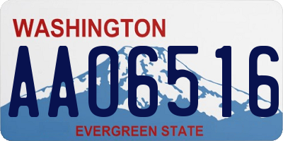 WA license plate AAO6516