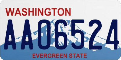 WA license plate AAO6524