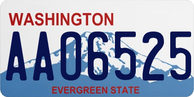 WA license plate AAO6525