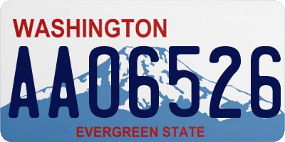 WA license plate AAO6526