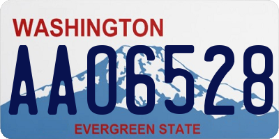 WA license plate AAO6528