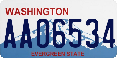 WA license plate AAO6534