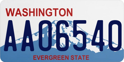 WA license plate AAO6540