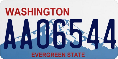WA license plate AAO6544