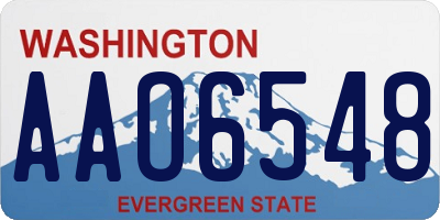 WA license plate AAO6548