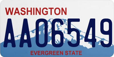 WA license plate AAO6549