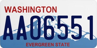 WA license plate AAO6551